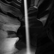 Antelope Canyon Phantom Light - Black And White Poster