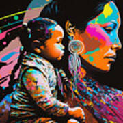Apache Mother And Child Poster