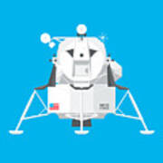 Apollo Lunar Module Lander Minimal - Cyan Poster