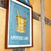 Apothecary Sign Old Salem Nc Poster
