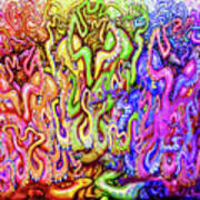 Aqua Rainbow Of Tentacles Poster