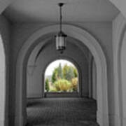 Arched Walkway With Selective Color Poster