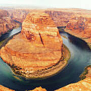 Arizona Horseshoe Bend With Colorado River In Glen Canyon Poster