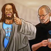 Art - Jesus Meets With Steve Jobs Poster