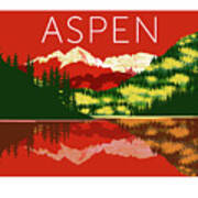 Aspen Maroon Bells Red Poster