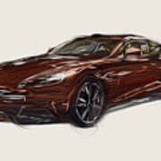 Aston Martin Am 310 Vanquish Car Drawing Poster