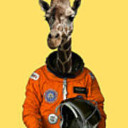 Astronaut Giraffe Poster