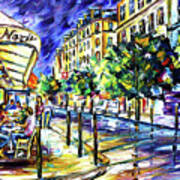 At Night On Montmartre Poster