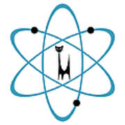 Atom Cat In Teal Transparent Background Poster