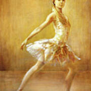 Attitude Ballerina Painting On Leatheder Poster