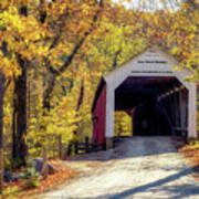 Autumn At Cox Ford Covered Bridge Poster