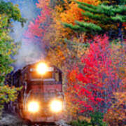 Autumn Locomotive Poster