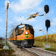 Autumn Locomotive - The Land O Corn Poster