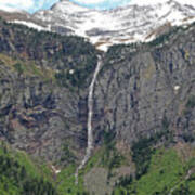 Avalanche Falls - Glacier National Park Poster