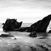 Ayrmer Cove South Hams Deven South West Coast Path Black And White 3 Poster