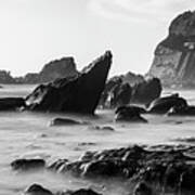 Ayrmer Cove South Hams Deven South West Coast Path Black And White 4 Poster