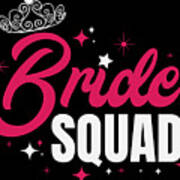 Bachelor Party Bride Squad Sparkle Pink Gift Idea Poster