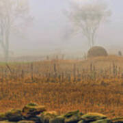 Bale Of Hay In Autumn Poster