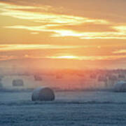 Bales In The Mist Poster