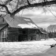 Barn In Winter Poster