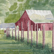 Barn, View #2, On Holly Drive Poster