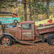 Battered Rusty Jalopy In The Woods Poster