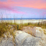 Beach Fences On The Sand Dunes Poster