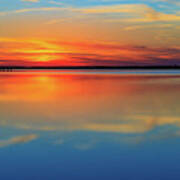 Beautiful Lake Sunset And Its Reflection. Very Calming. Poster