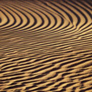 Beautiful Sand Dune Pattern In Wind Poster