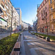 Belgrade. Cobbled Streets In Historic Beograd City Enter View Poster