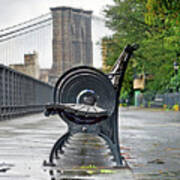 Bench's Circles At New York City's Brooklyn Heights - Color Version Poster