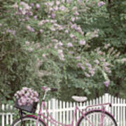Bicycle By The Farmhouse Garden Fence Poster