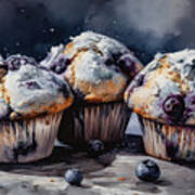 Big Blueberry Muffins Poster