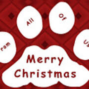 Big Paw Merry Christmas Poster