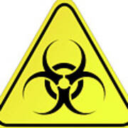Biohazard Sign On White Background Poster