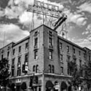 Black And White Historic Hotel Monte Vista Along Route 66 - Flagstaff Arizona Poster