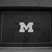 Block M Sign In Black And White Poster