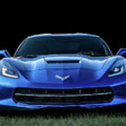 Blue 2013 Corvette Poster