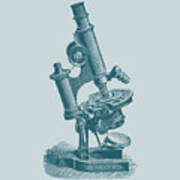 Blue Microscope Poster