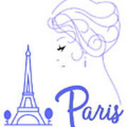 Blue Paris Poster