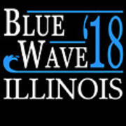 Blue Wave Illinois Vote Democrat Poster