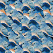 Bluebirds Pattern Poster