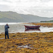 Boat Seaweed And Photographer In Isle Of Skye, Uk Poster