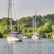 Boats On La Vilaine, Brittany, France #4 Poster