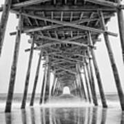 Bogue Inlet Fishing Pier On A Foggy Evening Poster