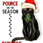 Bombay Cat With Mistletoe Fun Holiday Poster