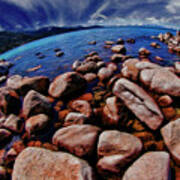 Boulders Sand Harbor Lake Tahoe Poster