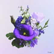 Bouquet In Shades Of Purple Poster