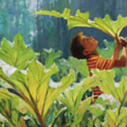 Boy In The Rhubarb Patch Poster