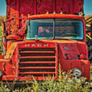 Bright Old Red Mack Truck Poster